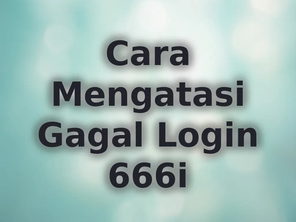Cara Mengatasi Gagal Login 666i